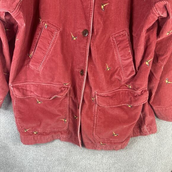 Vintage LL Bean Jacket Womens 2XL Red Corduroy Hunting Field Barn Chore Coat - Picture 4 of 12
